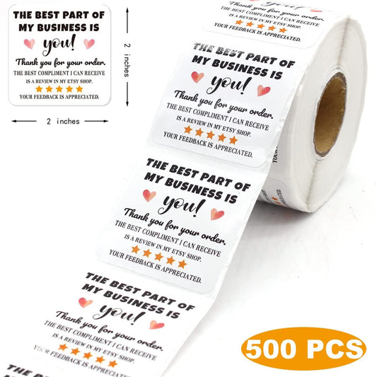 500pcs Square Thank You Sealing Stickers