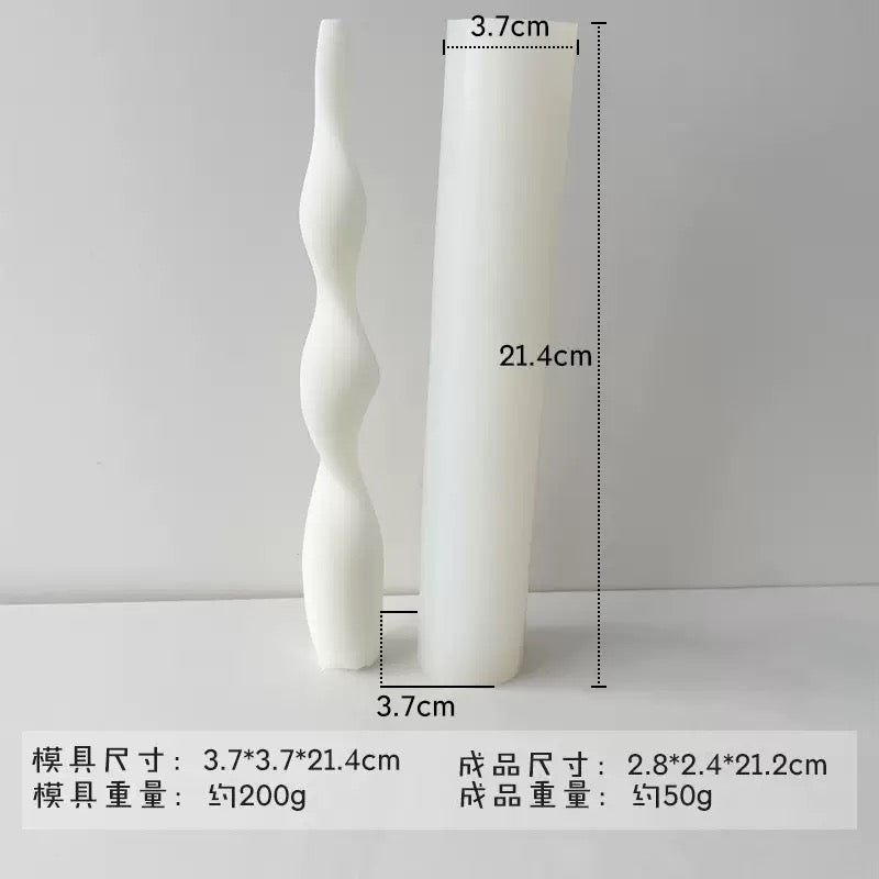 Spiral & Bubble Scented Candle Pillar Mold h01