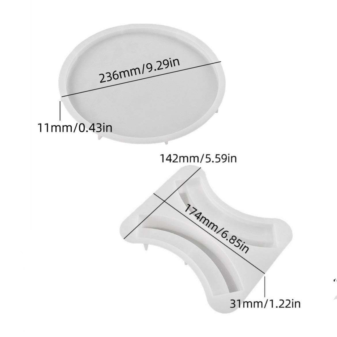 Round Tray and Base Storage Silicone Mold g01
