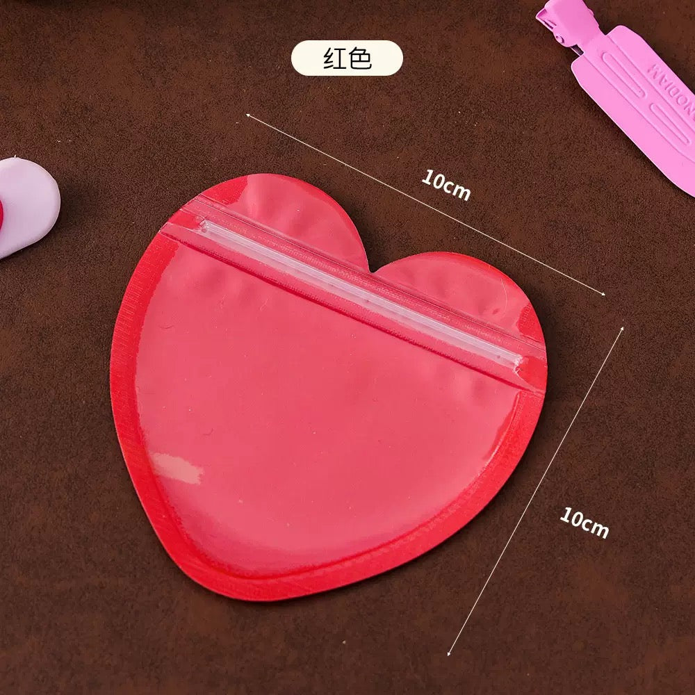 5pcs Color PVC Heart Pouch