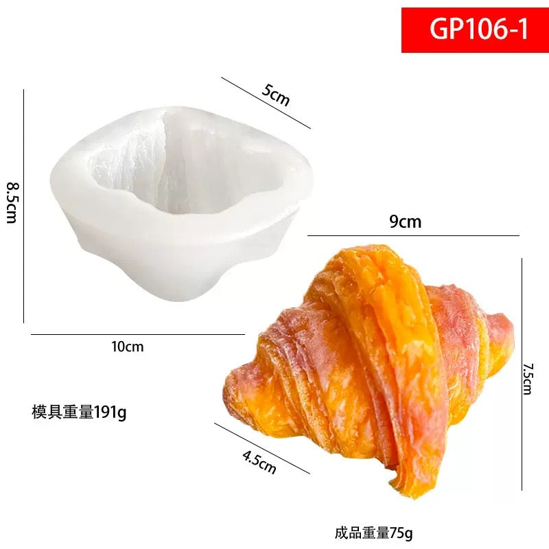 Croissant Candle Silicone Mold h015