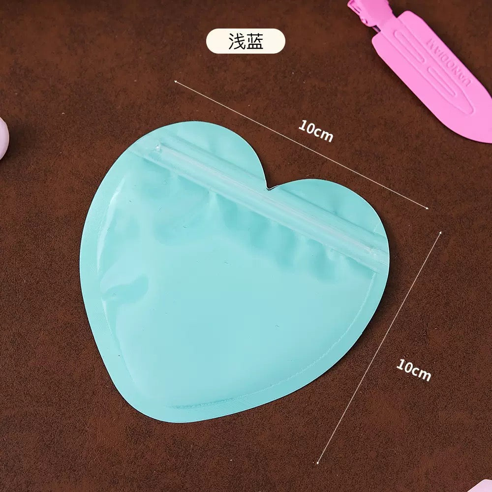 5pcs Color PVC Heart Pouch