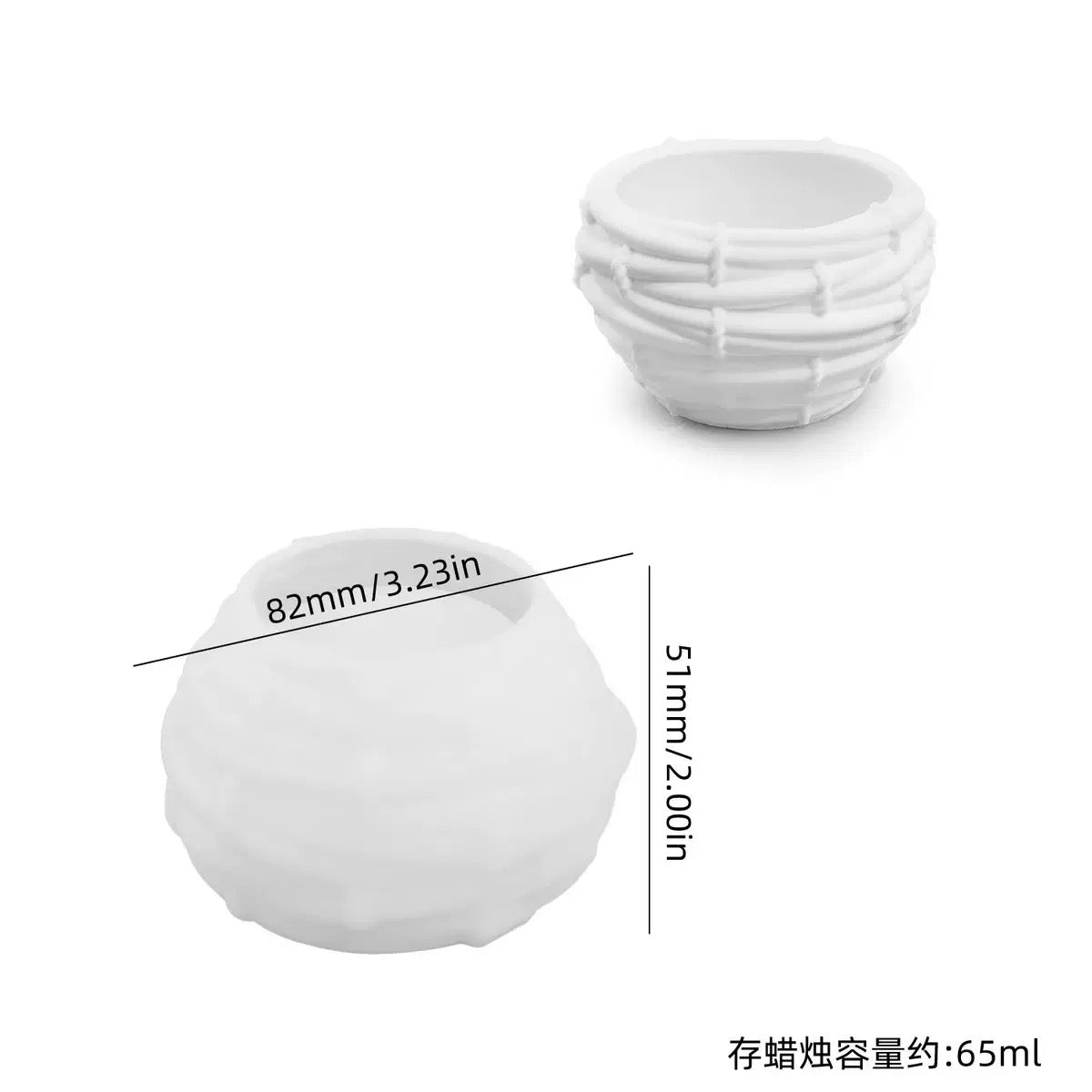 Bird's Nest Candle Jar Silicone Mold f06