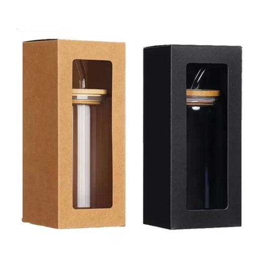 5Pcs Rectangle Kraft Box Pvc Window