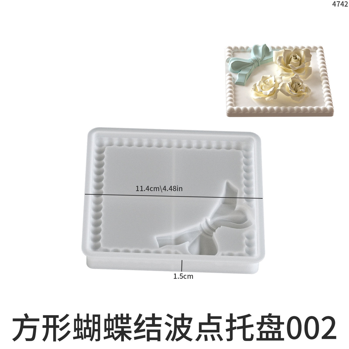 Bow Bubble Bead Tray Coaster Silicone Mold g014