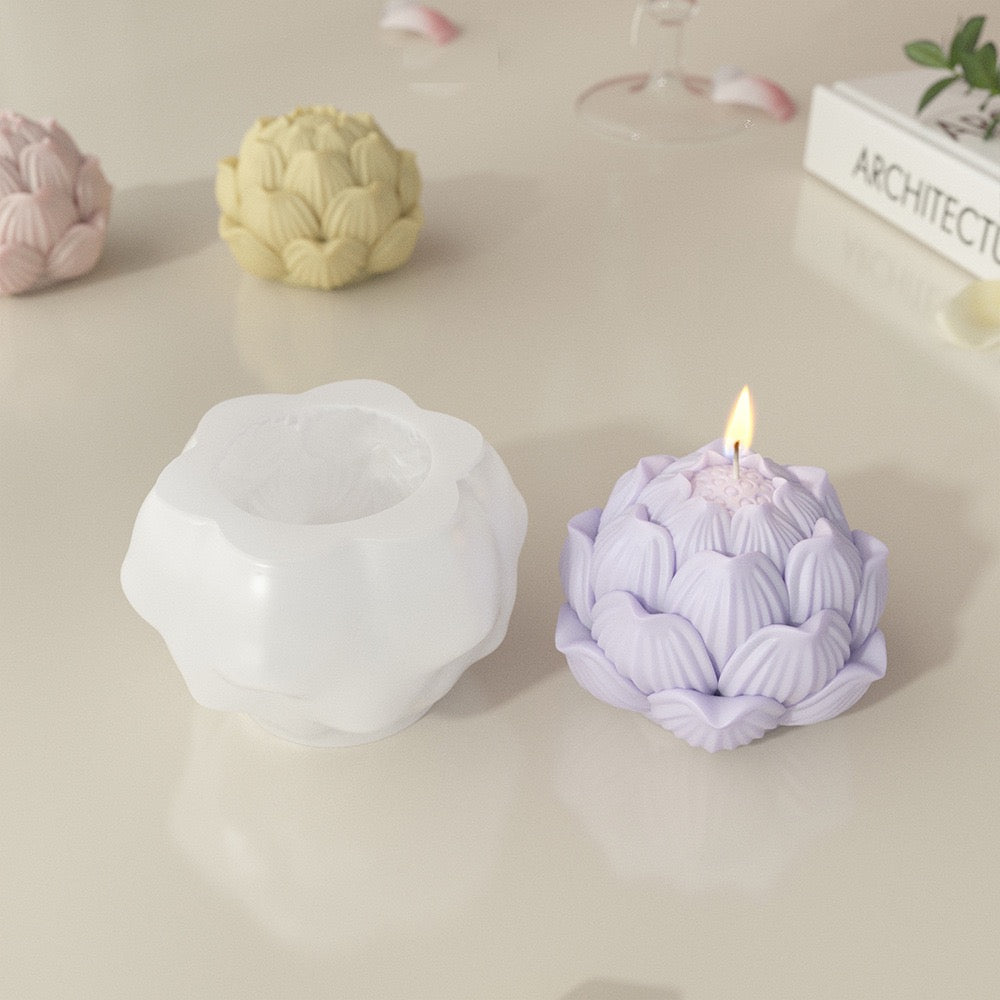 Lotus Flower Candle Silicone Mold h02