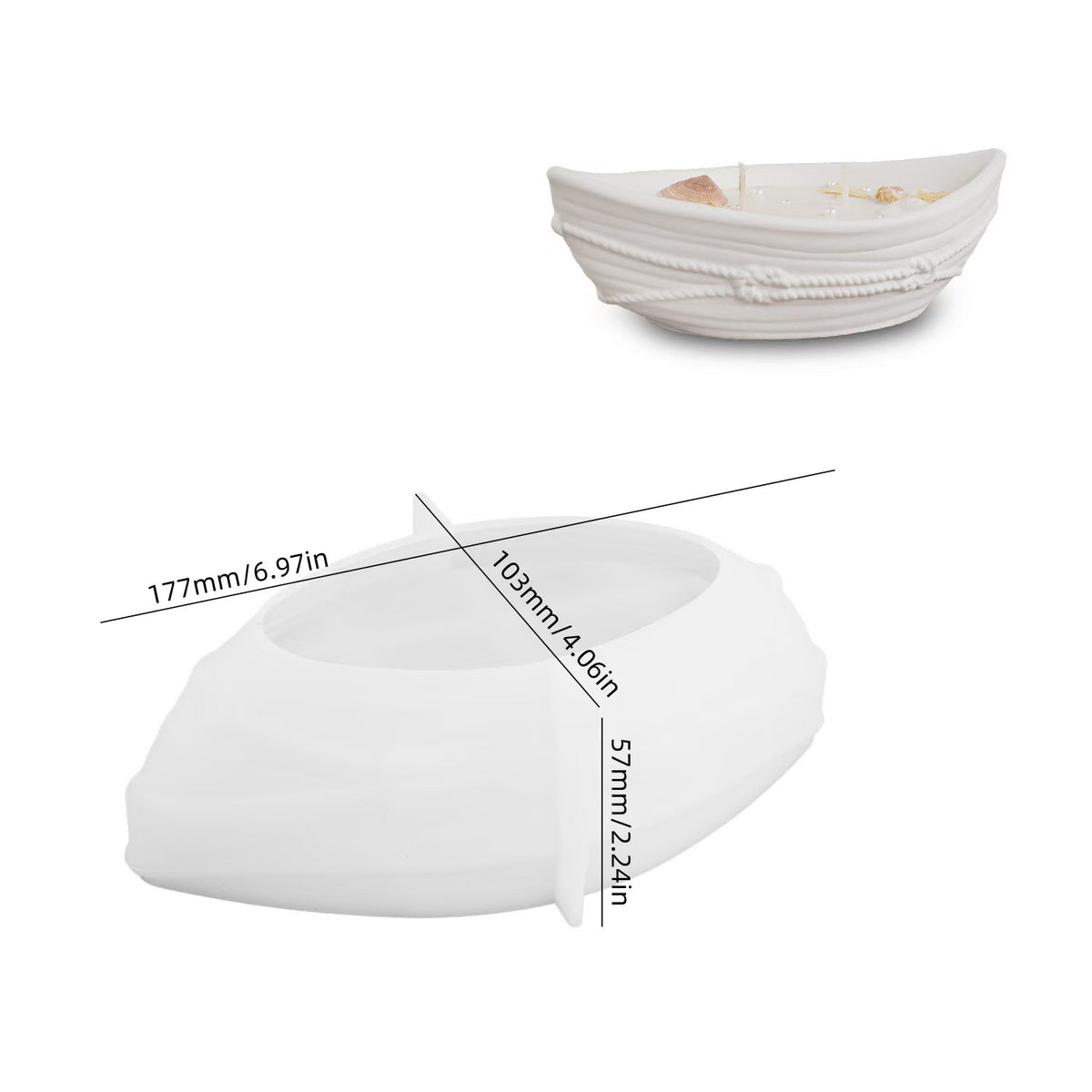 Boat Candle Bowl Silicone Mold f06