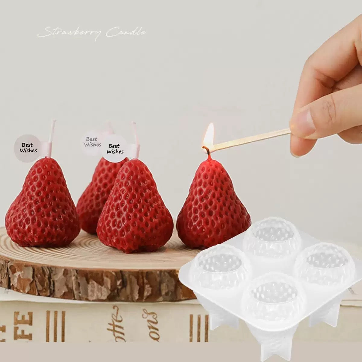Strawberry Candle Silicone Mold