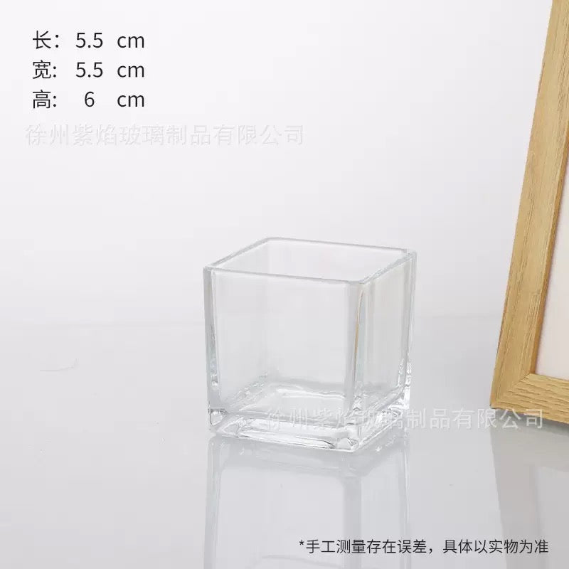 Square Candle Glass Jar