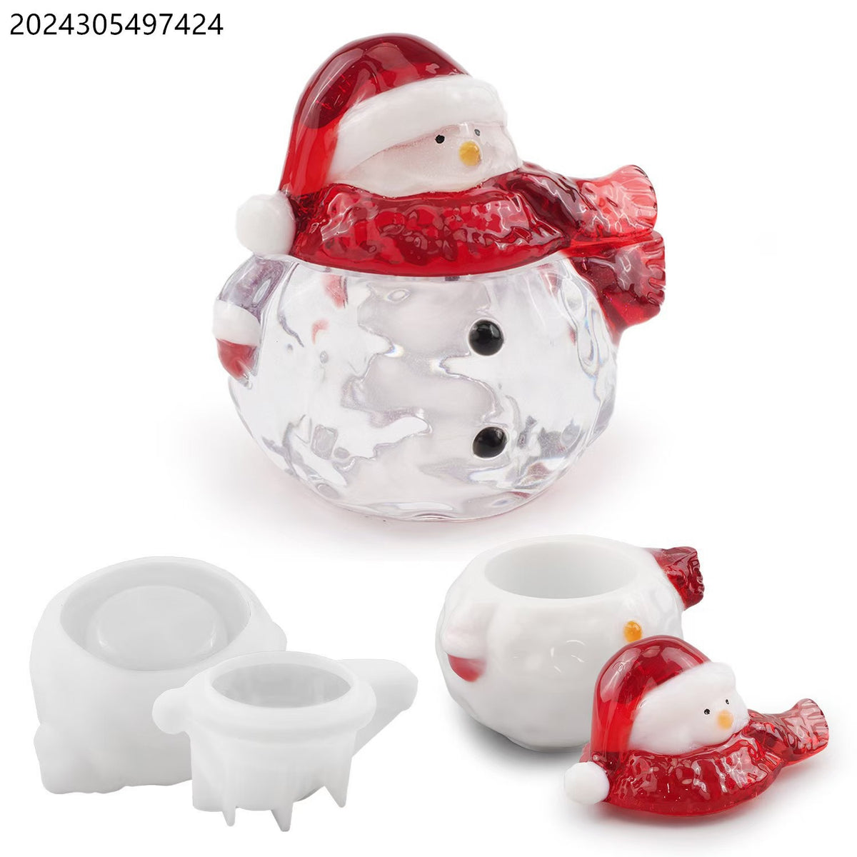 Snowman Candle Bowl Jar Silicone Mold i010