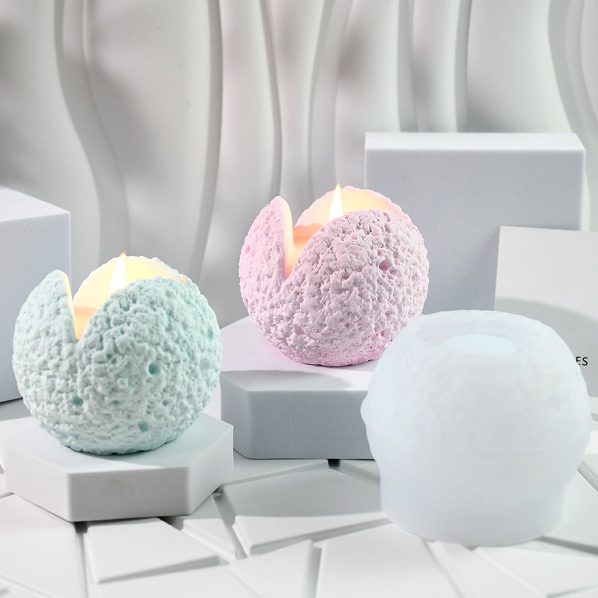 Petal Meteorite Aromatherapy Candle Jar Mold a014