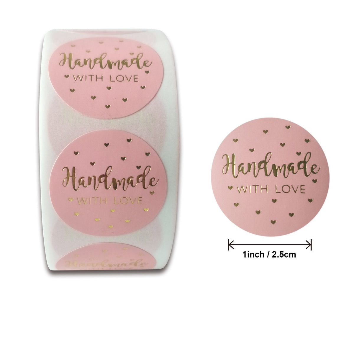 1 inch Peach & Gold Foil Thank You Sealing Stickers