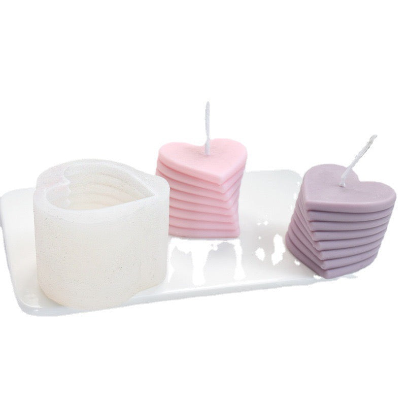 Rotating Love Candle Heart Silicone Mold h03