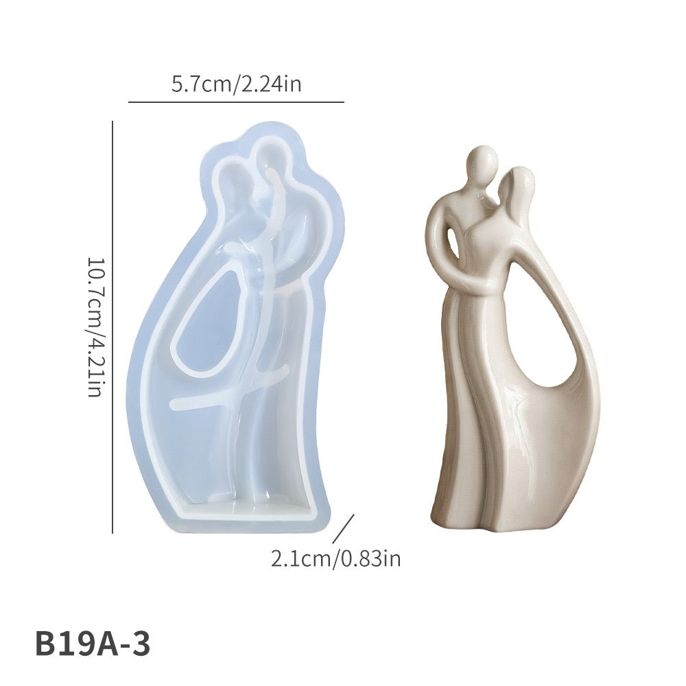 Abstract Couple Figurines Mold