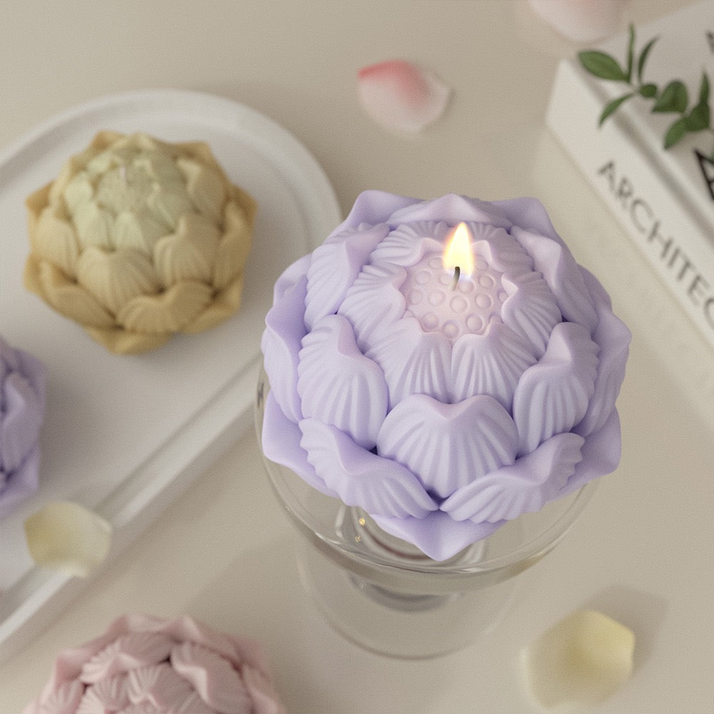 Lotus Flower Candle Silicone Mold h02