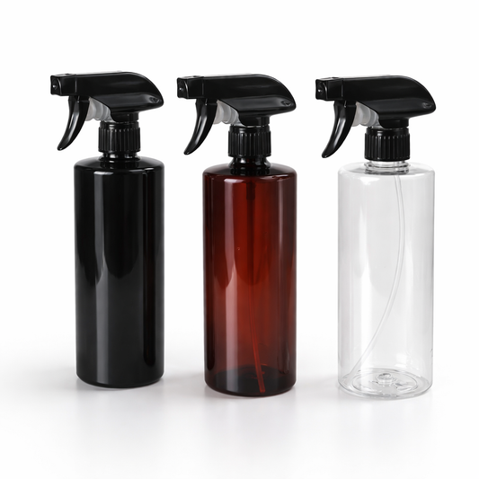 500ML Flat Shoulder Empty Plastic Spray Bottle. (Wide Trigger)