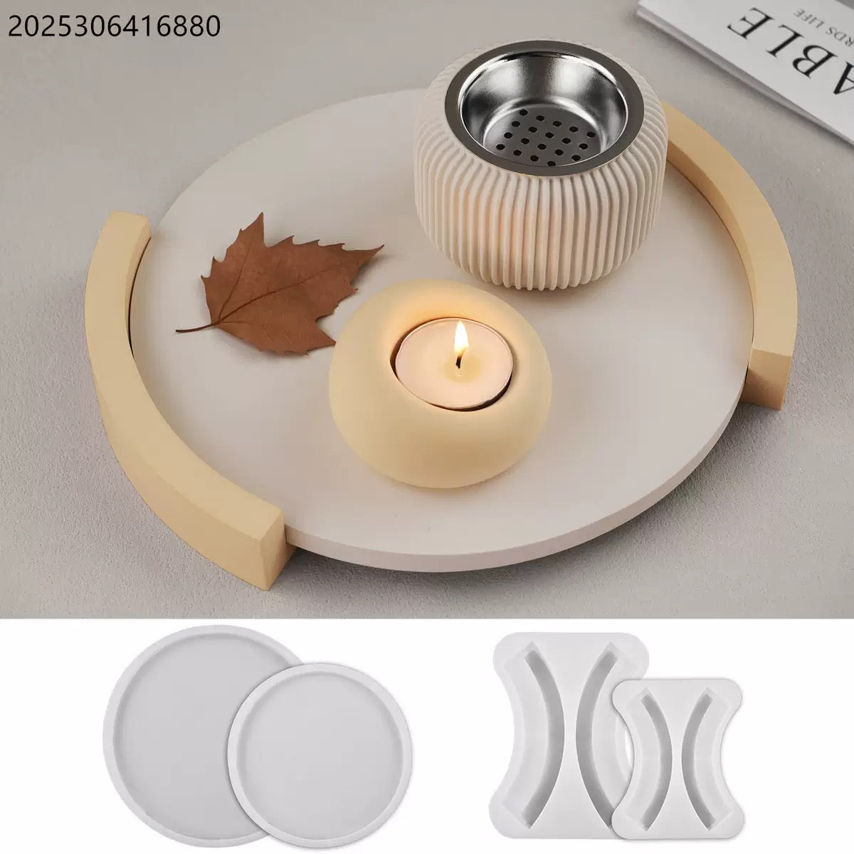 Round Tray and Base Storage Silicone Mold g01