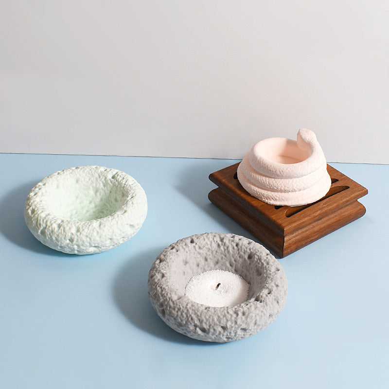 Stone Pattern Candle Jar Mold b08