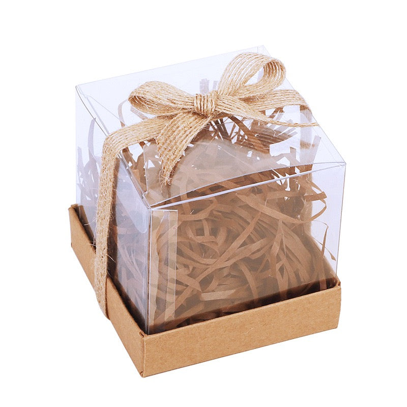 5pcs PVC Transparent Packaging Box with Shredded Paper