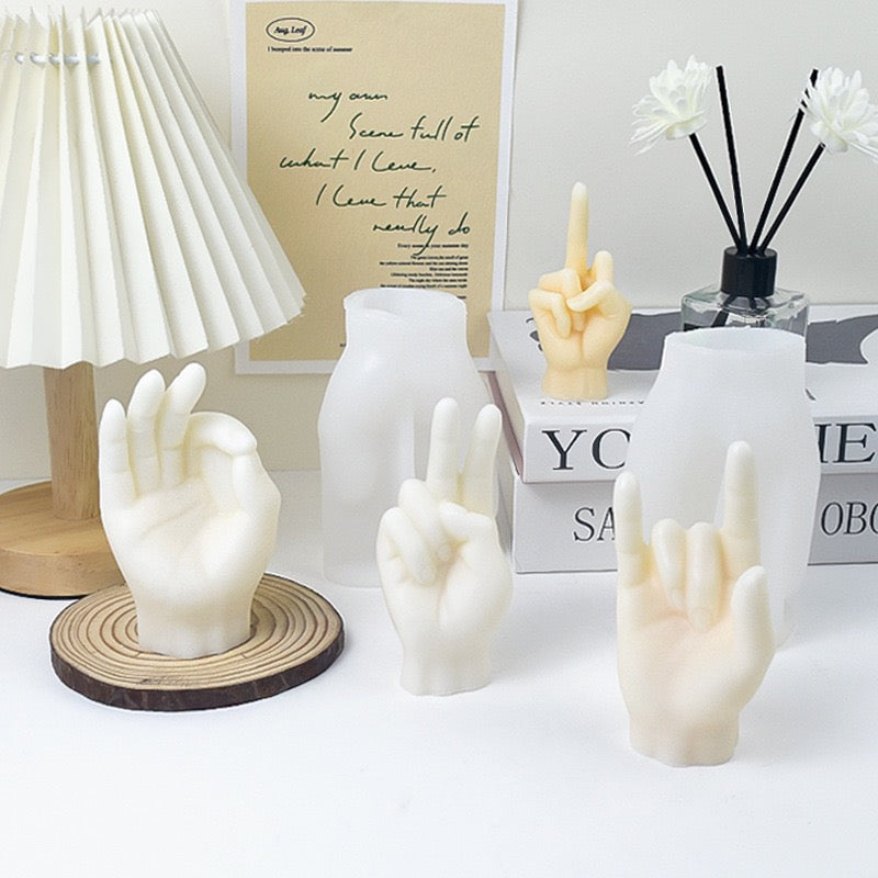 Hand shaped candle silicone mold h015
