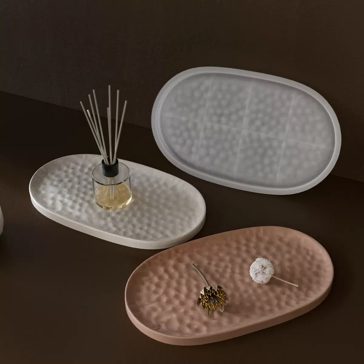 Water Ripple Oval Tray Silicone Mold