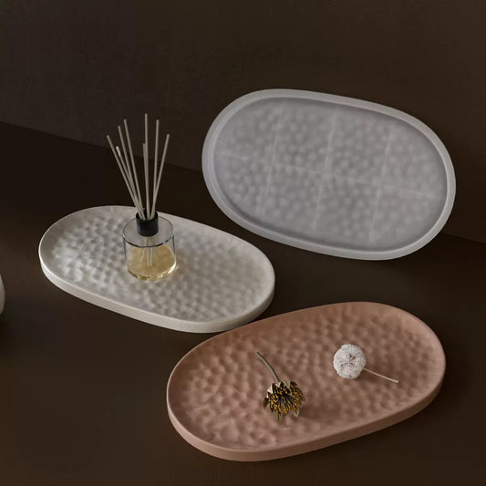 Water Ripple Oval Tray Silicone Mold