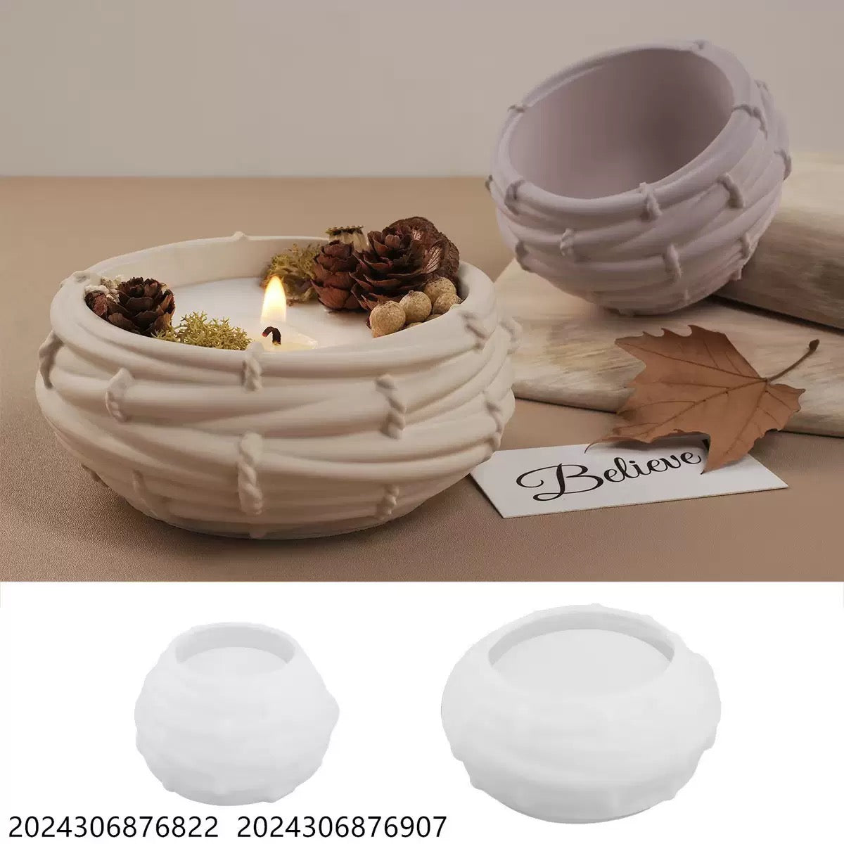 Bird's Nest Candle Jar Silicone Mold f06