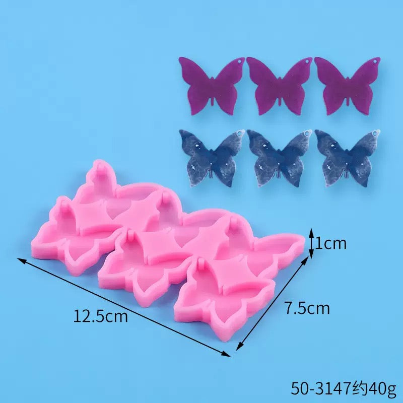 Heart / Butterfly Keychain Silicone Mold i07