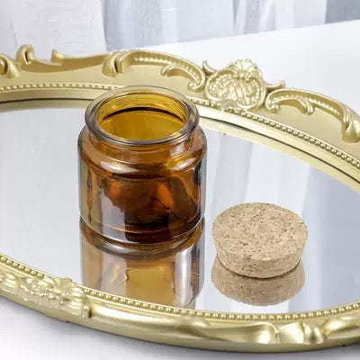 Vintage Amber Candle Glass Jar