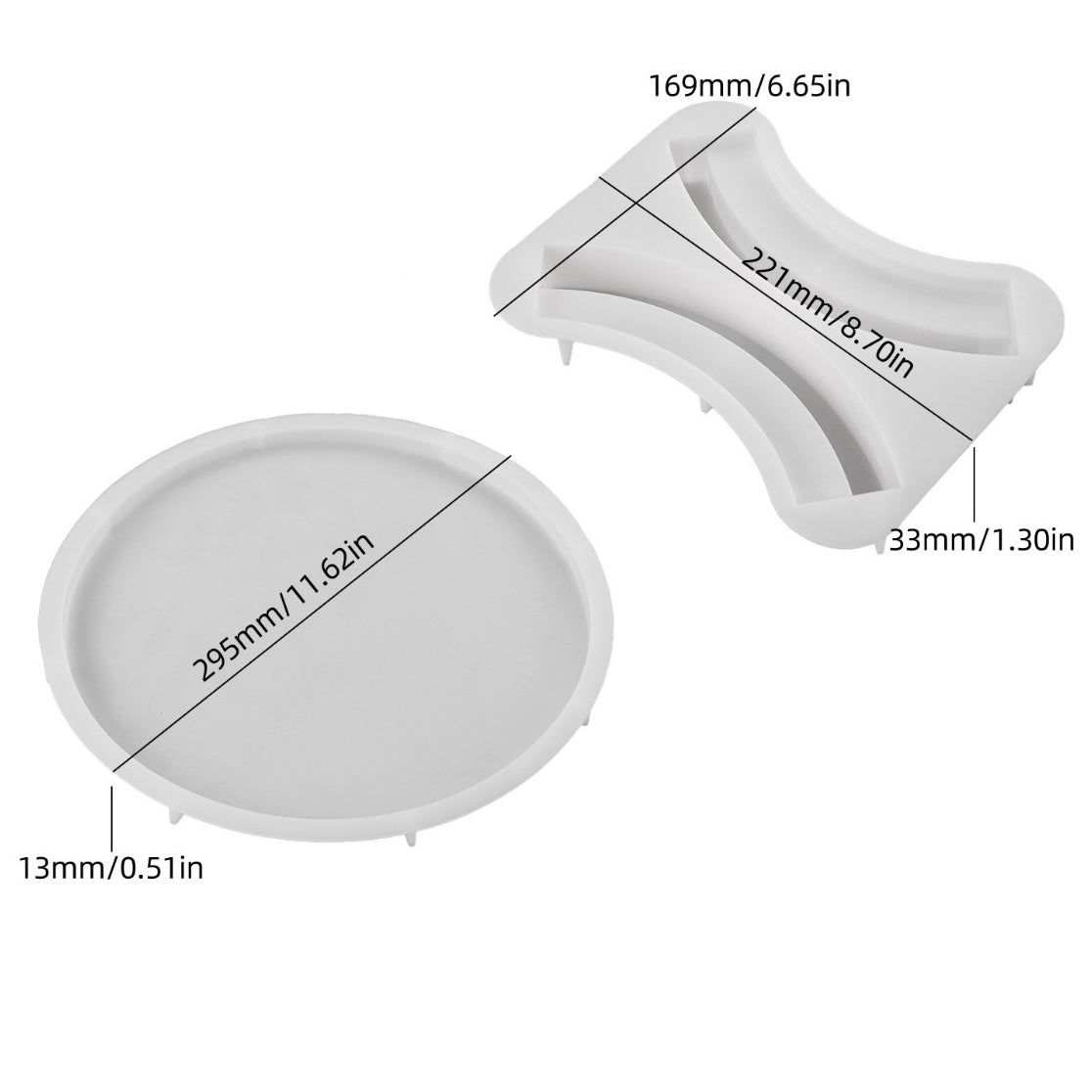 Round Tray and Base Storage Silicone Mold g01