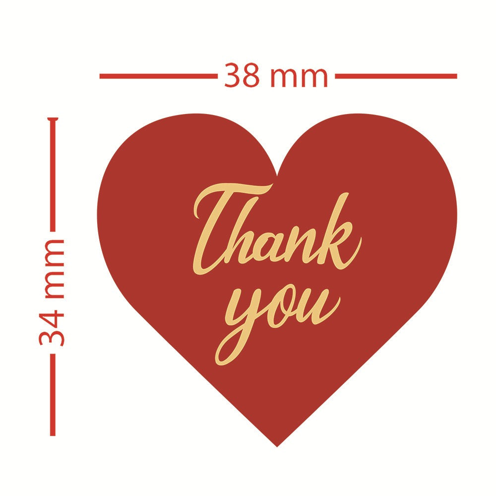 Heart Thank You Sealing Stickers