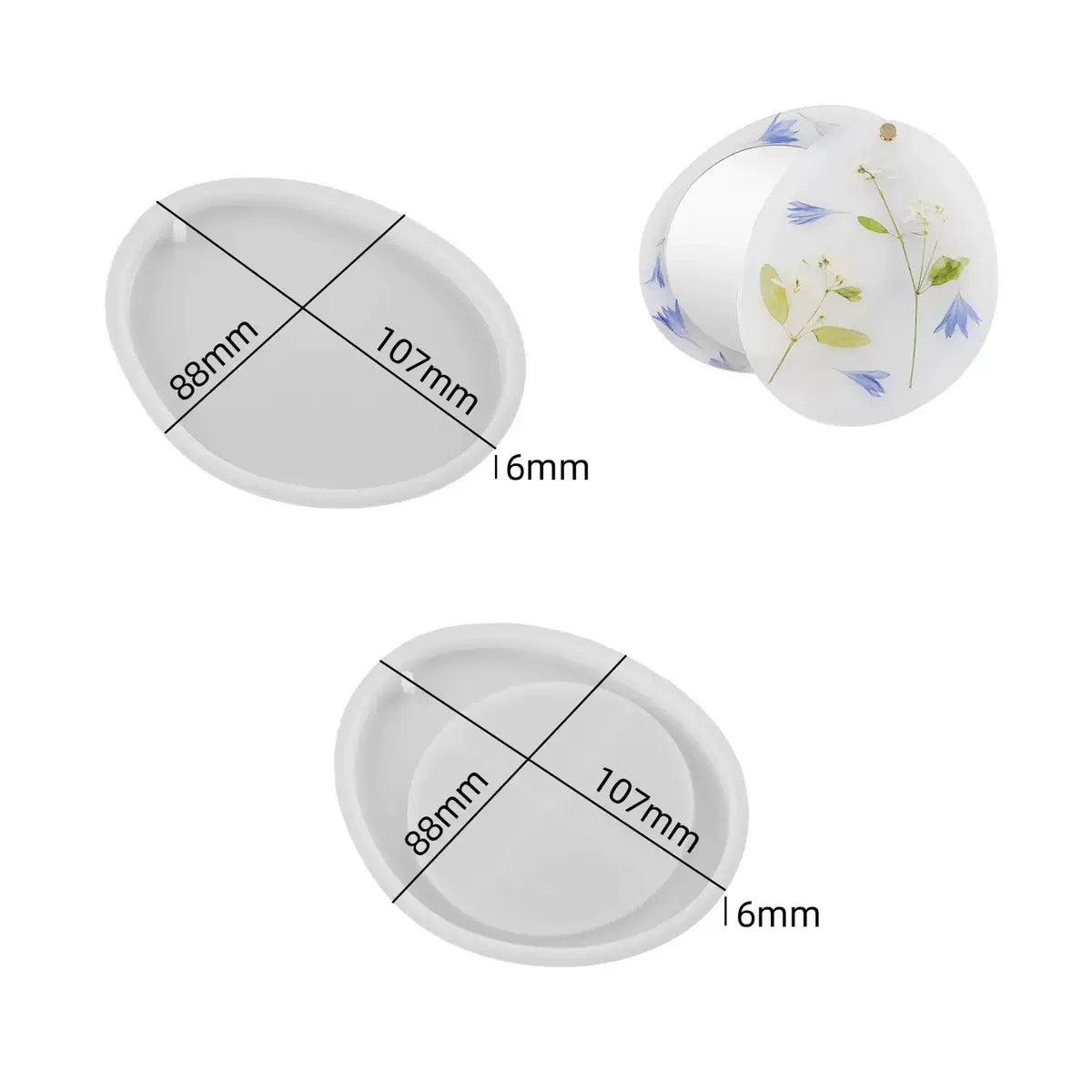 Compact Mirror Silicone Mold d012