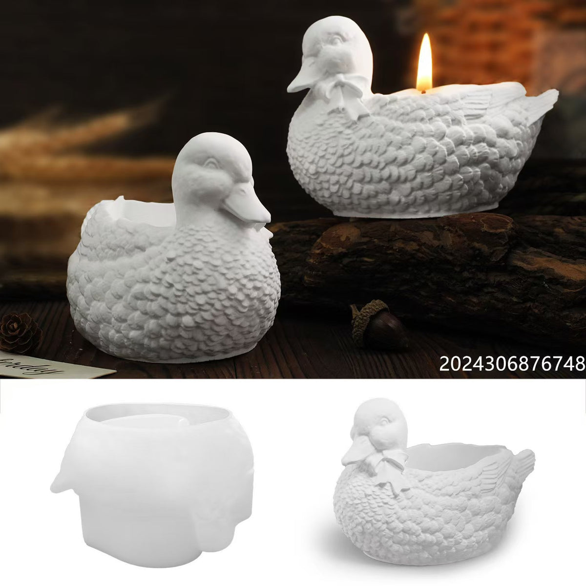 Duck Candle Bowl/ Trinket Storage Silicone Mold i010