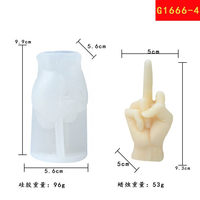 Hand shaped candle silicone mold h015
