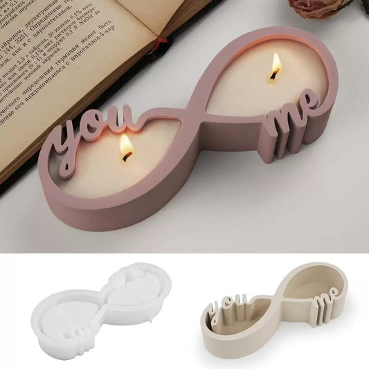 You and Me Couple Candle Jar Silicone Mold