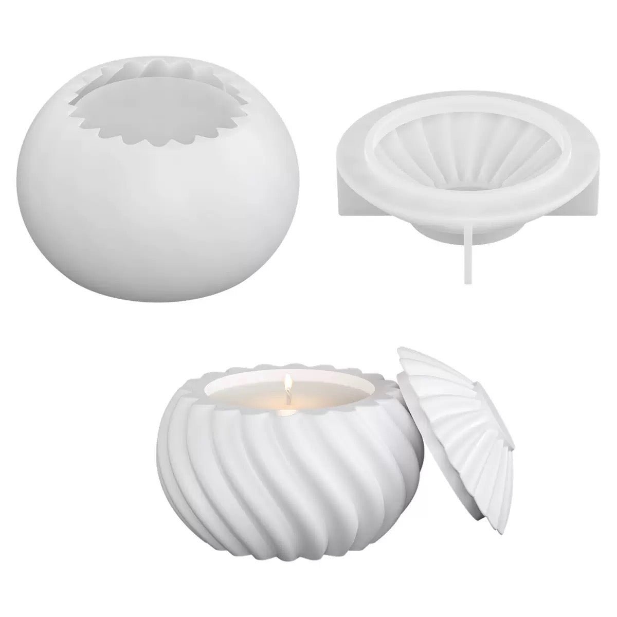 Spiral Candle Jar Silicone Mold