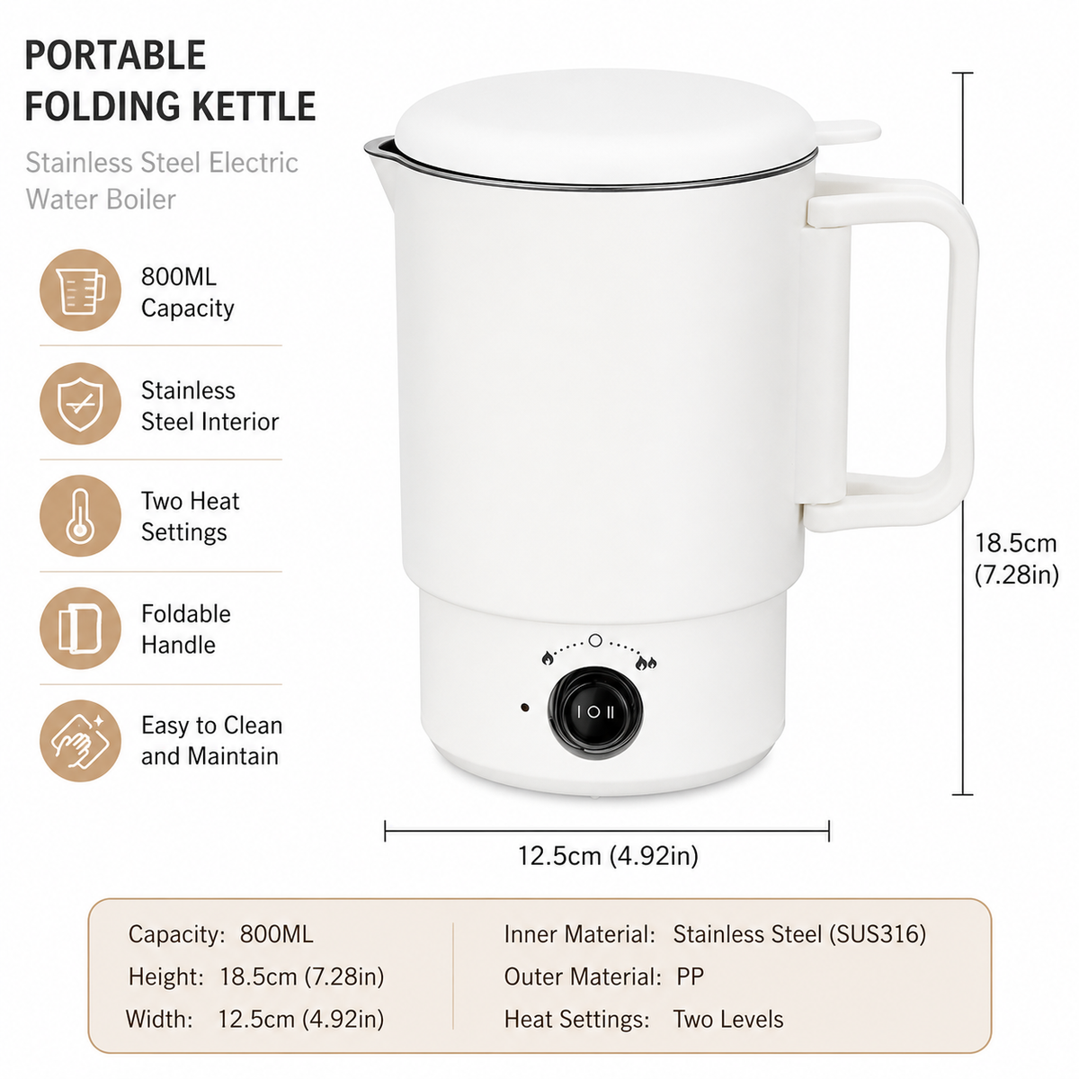 800ML Mini Electric Wax Melting Pot