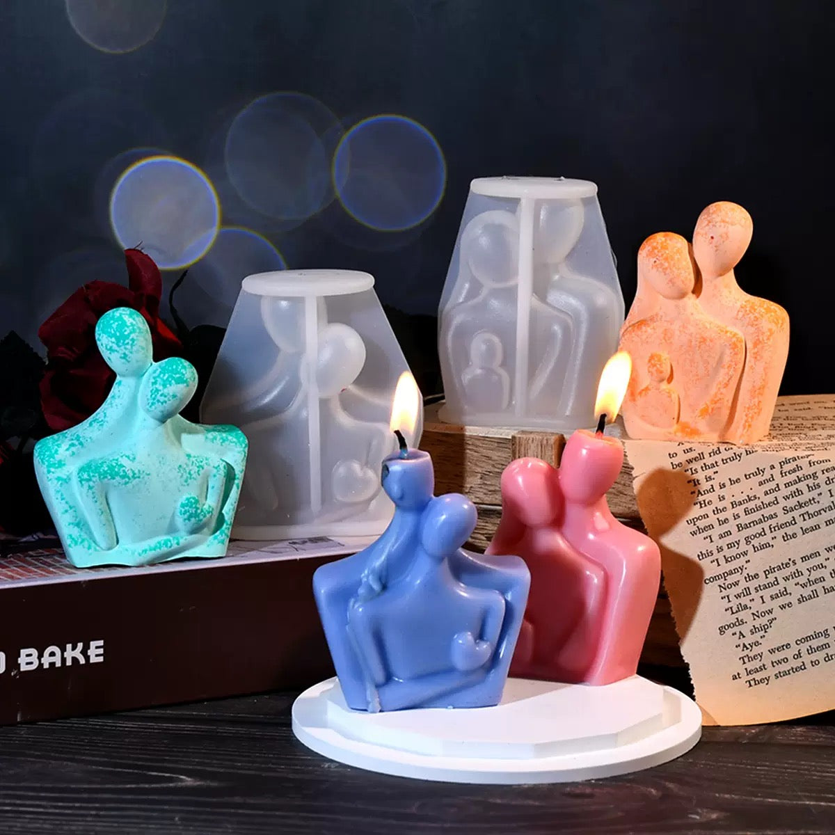 Couple Hug Silicone Mold i010