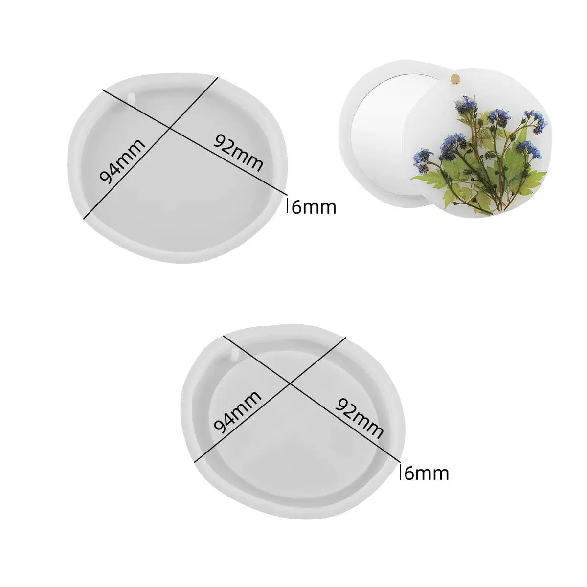Compact Mirror Silicone Mold d012