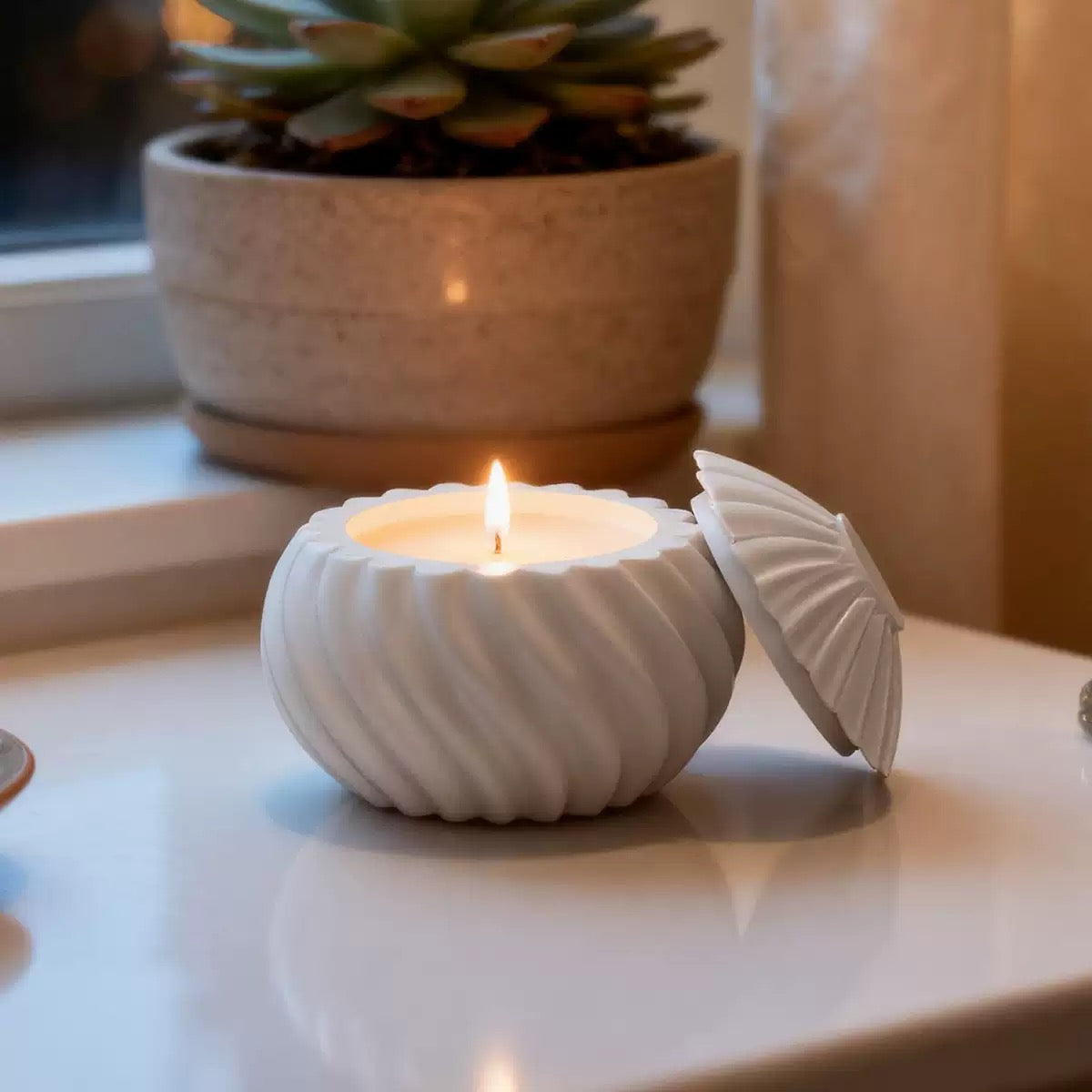 Spiral Candle Jar Silicone Mold
