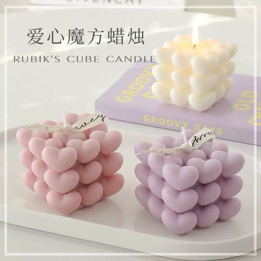 Bubble Heart Candle Silicone Mold h04