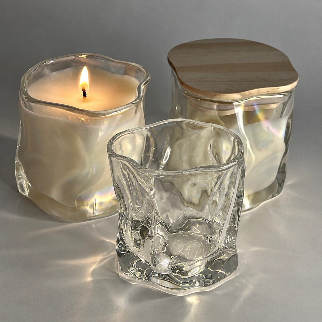 Twist Wooden Lid Candle Glass Jar