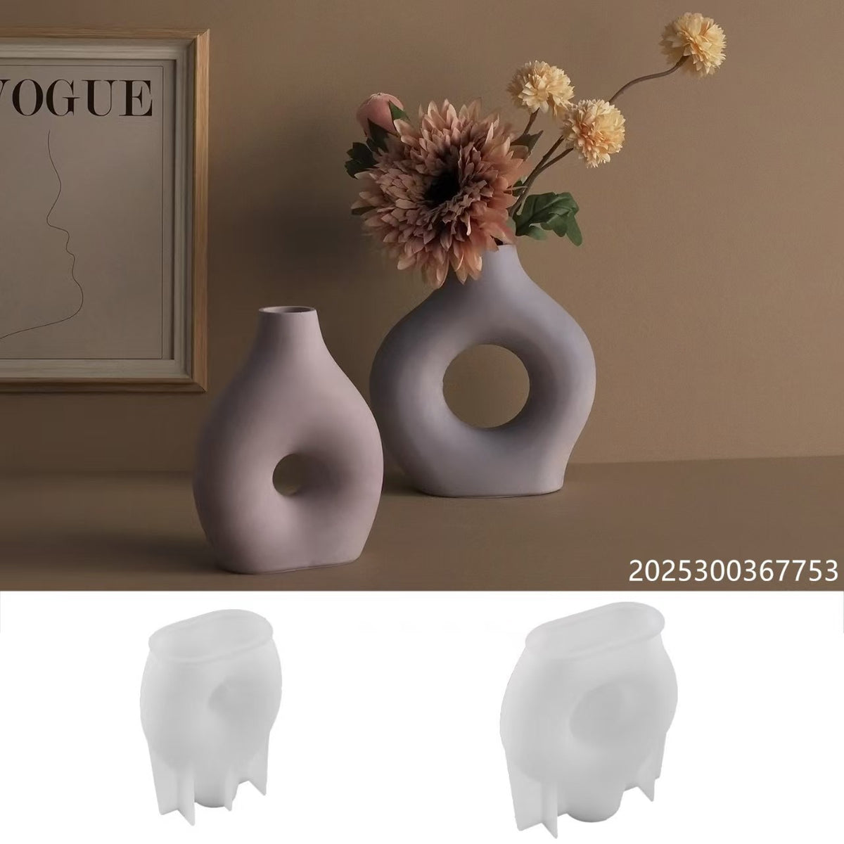 Donut vase silicone mold d015