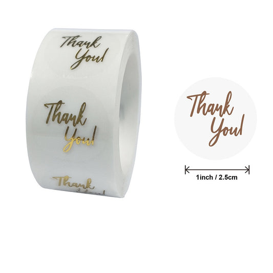 Transparent & Gold Foil Thank You Sealing Stickers