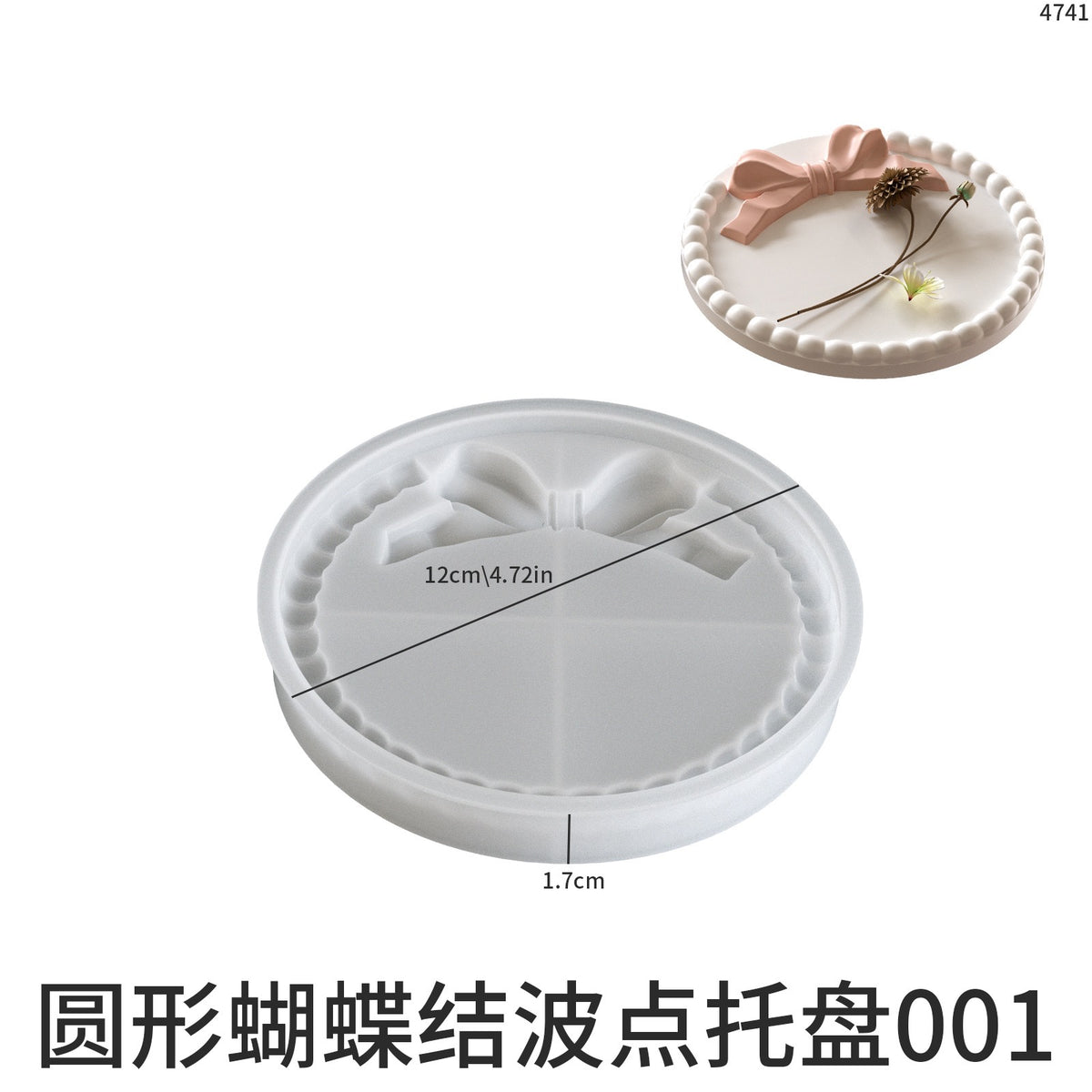 Bow Bubble Bead Tray Coaster Silicone Mold g014