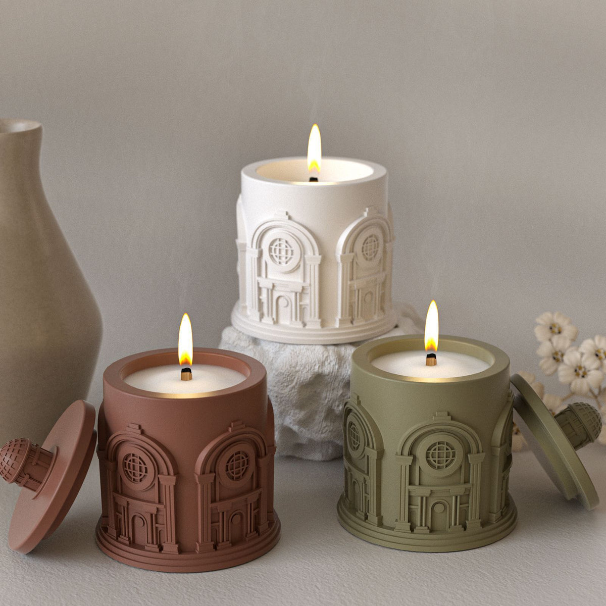 European Palace Candle Storage Jar b04