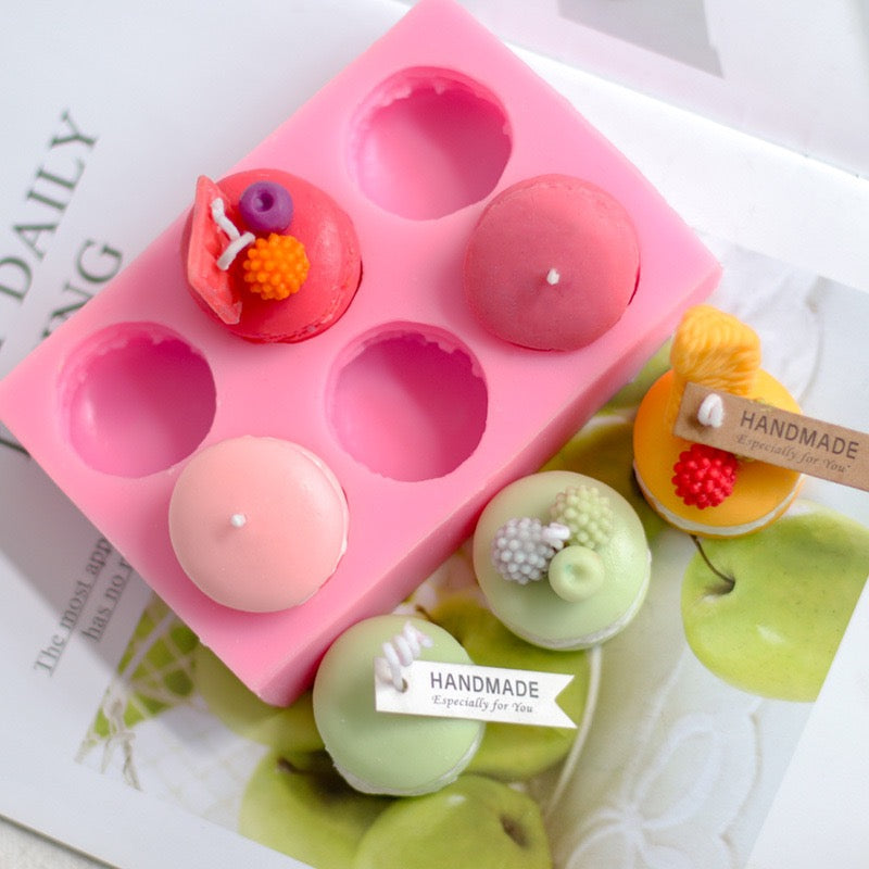 Macaron Dessert Candles Silicone Mold h011