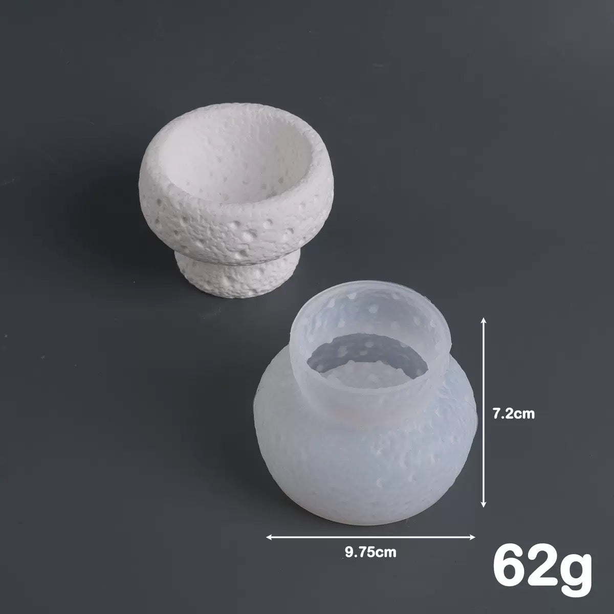 Stone Pattern Candle / Storage Jar Tray Silicone Mold