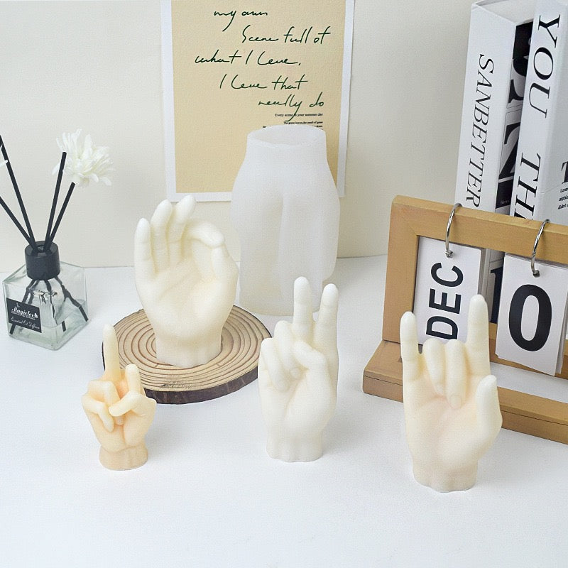 Hand shaped candle silicone mold h015