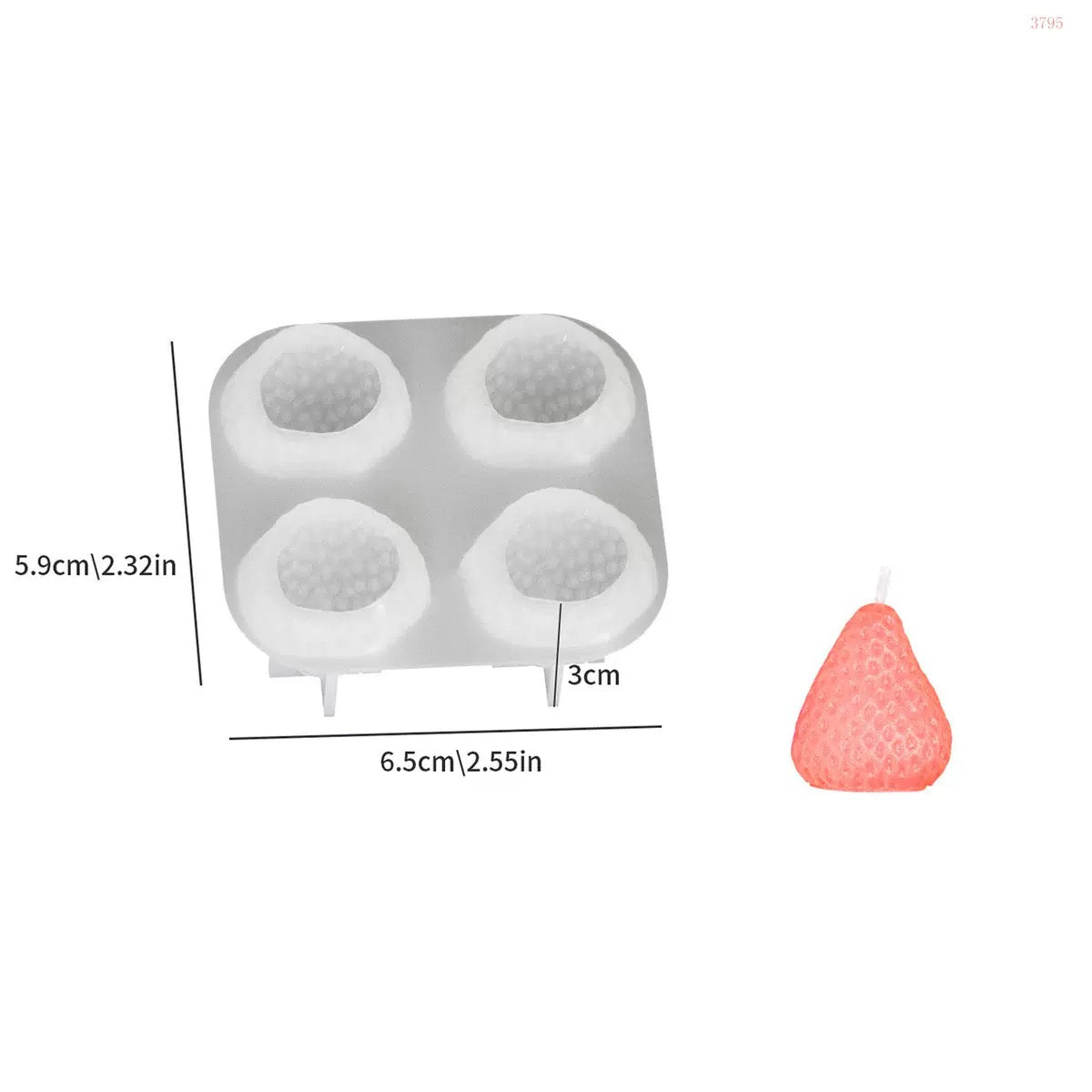 Strawberry Candle Silicone Mold